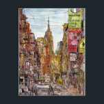 Destinations | New York City View of Little Italy Postcard<br><div class="desc">Get lost in this spectacular watercolor and ink design by the extremely talented Melissa Wang on a vast range of products from Zazzle. Melissa brings to life the Little Italy in New York City all with the superior empire building reining overhead. Feast your eyes on the amount of detail Wang...</div>