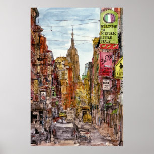 Destinations   New York City View of Little Italy Poster