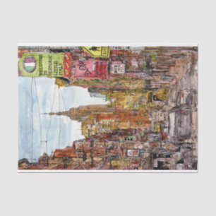 Destinations New York City View of Little Italy Tissue Paper