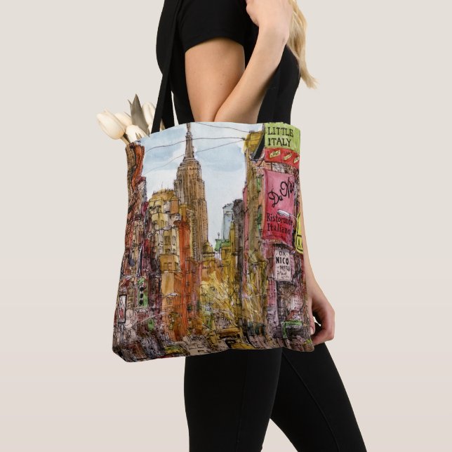 Destinations | New York City View of Little Italy Tote Bag (Close Up)