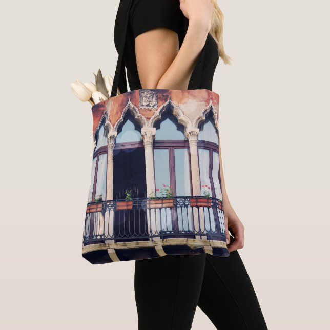 Destinations | Rustic Venice Building Tote Bag (Close Up)