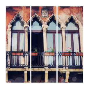 Destinations   Rustic Venice Building Triptych