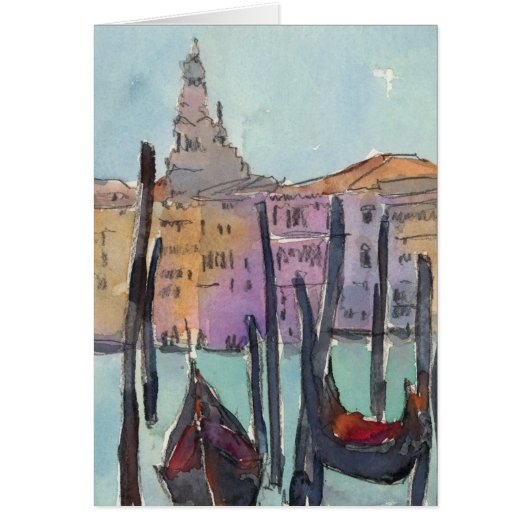 Destinations | Two Gondolas in Venice Sketch Cards (Front)