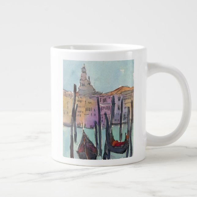 Destinations | Two Gondolas in Venice Sketch Large Coffee Mug (Right)