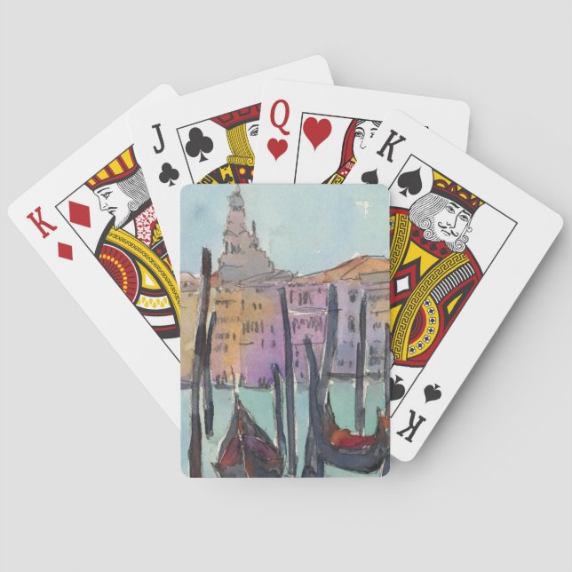 Destinations | Two Gondolas in Venice Sketch Poker Cards (Back)