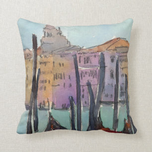 Destinations Two Gondolas in Venice Sketch Throw Pillow