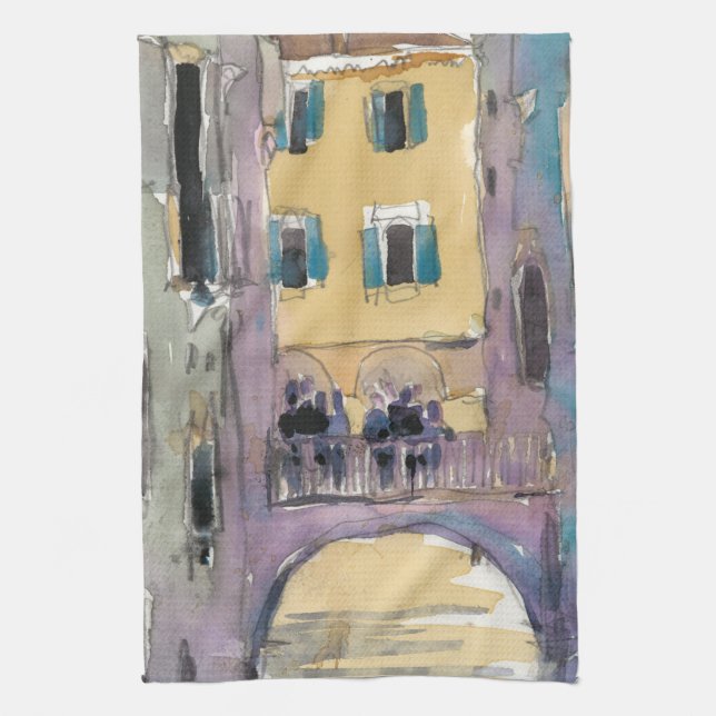 Destinations | Venice Canal Bridge View Kitchen Towel (Vertical)