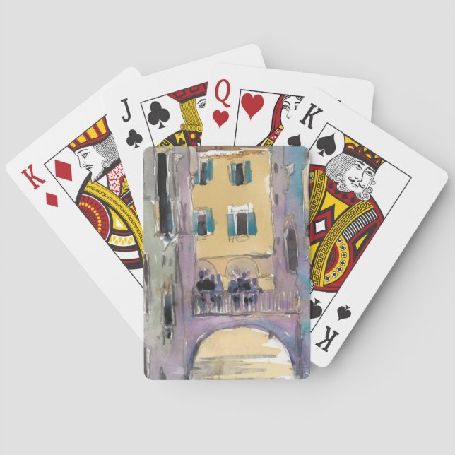 Destinations | Venice Canal Bridge View Poker Cards (Back)