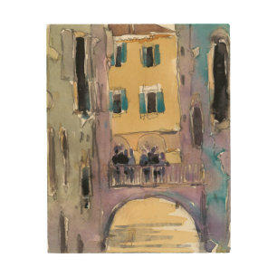 Destinations   Venice Canal Bridge View Wood Wall Art