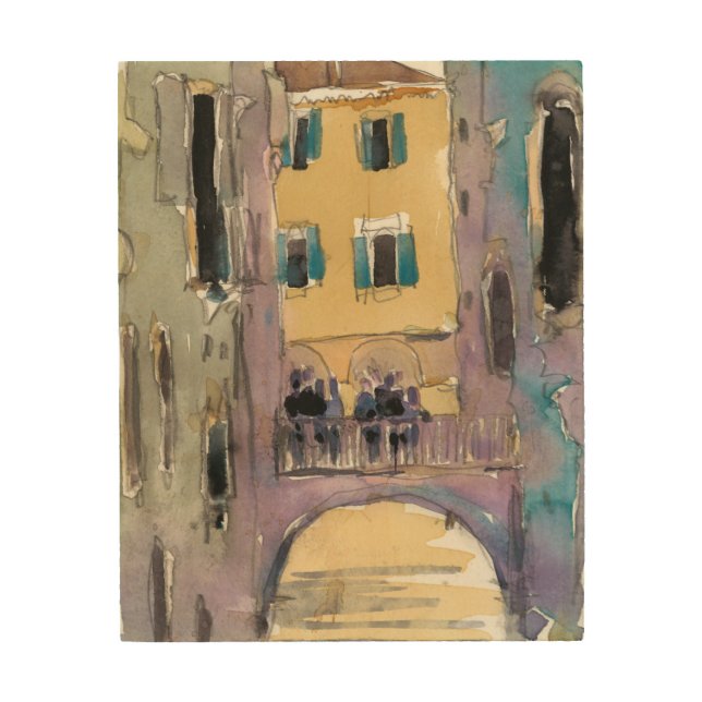 Destinations | Venice Canal Bridge View Wood Wall Art (Front)