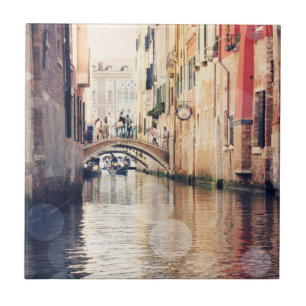 Destinations Venice Gondolas Photograph Ceramic Tile