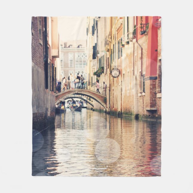 Destinations | Venice Gondolas Photograph Fleece Blanket (Front)