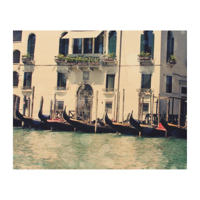 Destinations | Venice Waterfront Photograph Wood Wall Art (Front)