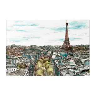 Destinations Vintage Eiffel Tower in Paris View Acrylic Print