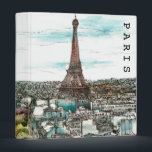 Destinations | Vintage Eiffel Tower in Paris View Binder<br><div class="desc">Afternoon has broken and you are transpired in a beautiful day in Paris. The watercolor gives us a fresh outlook at the booming capital of France. The fantastic artwork was painted by the one and only Melissa Wang. She allows us to see Paris through her eyes. With the Eiffel Tower...</div>