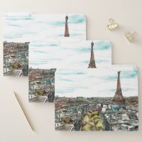 Destinations | Vintage Eiffel Tower in Paris View File Folder