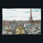 Destinations | Vintage Eiffel Tower in Paris View Towel<br><div class="desc">Afternoon has broken and you are transpired in a beautiful day in Paris. The watercolor gives us a fresh outlook at the booming capital of France. The fantastic artwork was painted by the one and only Melissa Wang. She allows us to see Paris through her eyes. With the Eiffel Tower...</div>