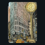 Destinations | Vintage Fifth Avenue Clock<br><div class="desc">Discover this wonderfully crafted watercolor and ink design by Melissa Wang and brought to you by World Art Group on Zazzle. This picture depicts New York's Flatiron Building and the Fifth Avenue Clock surrounded by the hustle and bustle of everyday city life. Check out the clear detail in the buildings...</div>