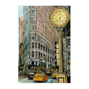 Destinations Vintage Fifth Avenue Clock Acrylic Print