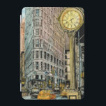 Destinations | Vintage Fifth Avenue Clock iPad Mini Cover<br><div class="desc">Discover this wonderfully crafted watercolor and ink design by Melissa Wang and brought to you by World Art Group on Zazzle. This picture depicts New York's Flatiron Building and the Fifth Avenue Clock surrounded by the hustle and bustle of everyday city life. Check out the clear detail in the buildings...</div>