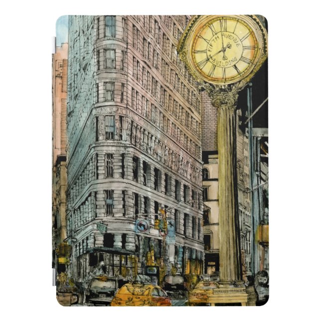 Destinations | Vintage Fifth Avenue Clock iPad Pro Cover (Front)