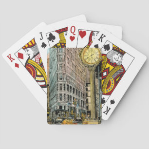 Destinations Vintage Fifth Avenue Clock Poker Cards