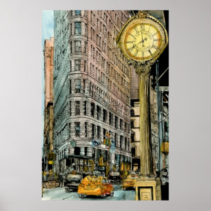 Destinations Vintage Fifth Avenue Clock Poster