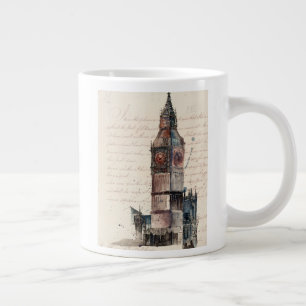 Destinations Vintage Letters From Big Ben Giant Coffee Mug