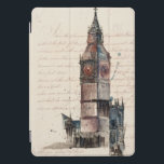 Destinations | Vintage Letters From Big Ben iPad Pro Cover<br><div class="desc">Explore a wide range of products from Zazzle with this amazing piece of artwork; Letters from Big Ben by Melissa Wang. This watercolor and ink design along with many others on the store are brought to you by World Art Group. Depicted here is Elizabeth tower, which houses the famous bell...</div>