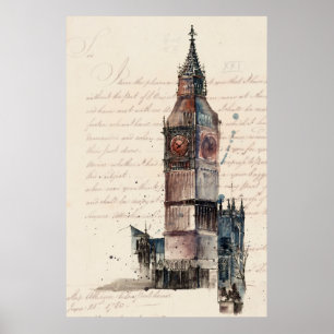 Destinations Vintage Letters From Big Ben Poster