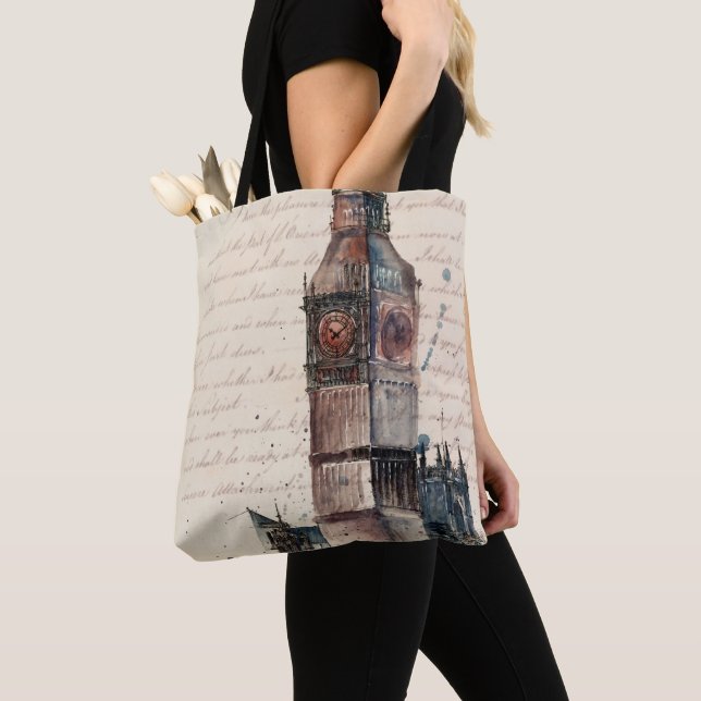 Destinations | Vintage Letters From Big Ben Tote Bag (Close Up)