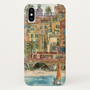Destinations   Watercolor Beach & Buildings iPhone X Case