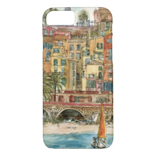 Destinations   Watercolor Beach & Buildings iPhone 8/7 Case
