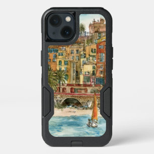 Destinations   Watercolor Beach & Buildings iPhone 13 Case