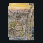 Destinations | Watercolor Big Ben & London Eye iPad Mini Cover<br><div class="desc">A beautiful watercolor and ink design created by the talented Melissa Wang. Our eyes are drawn to the center of this piece where we find London's own Big Ben. Perhaps 3.00 pm was a significant time to the gifted artist as portrayed on the clock's face. Situated at the left of...</div>