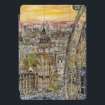 Destinations | Watercolor Big Ben & London Eye iPad Pro Cover<br><div class="desc">A beautiful watercolor and ink design created by the talented Melissa Wang. Our eyes are drawn to the center of this piece where we find London's own Big Ben. Perhaps 3.00 pm was a significant time to the gifted artist as portrayed on the clock's face. Situated at the left of...</div>
