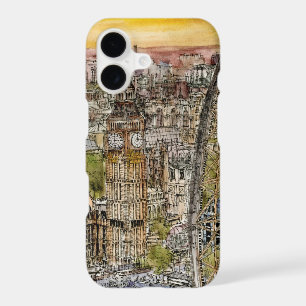 Destinations Watercolor Big Ben & London Eye iPhone 17 Case