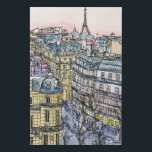 Destinations | Watercolor Eiffel Tower & Paris Faux Canvas Print<br><div class="desc">A picturesque watercolor and ink design created by the gifted Melissa Wang. This illustration depicts an urban landscape of the city of Paris with the iconic Eiffel Tower standing tall in the top tier of the piece overlooking the city. This cultural icon is usually depicted front and center of an...</div>