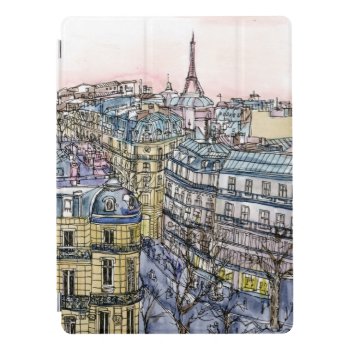Destinations | Watercolor Eiffel Tower & Paris Ipad Pro Cover by worldartgroup at Zazzle