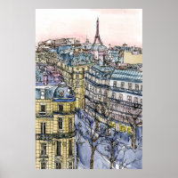 Destinations | Watercolor Eiffel Tower & Paris