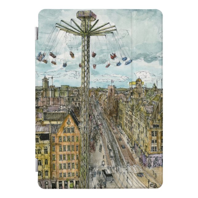 Destinations | Watercolor European Swing Ride iPad Pro Cover (Front)