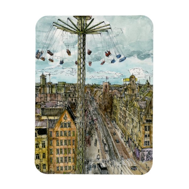 Destinations | Watercolor European Swing Ride Magnet (Vertical)