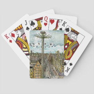 Destinations Watercolor European Swing Ride Poker Cards