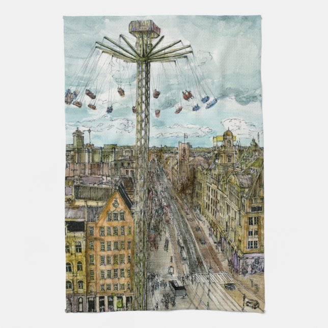 Destinations | Watercolor European Swing Ride Towel (Vertical)