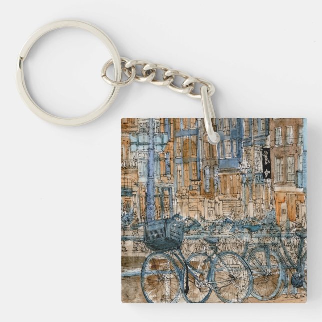 Destinations | Watercolor New York City View Keychain (Front)