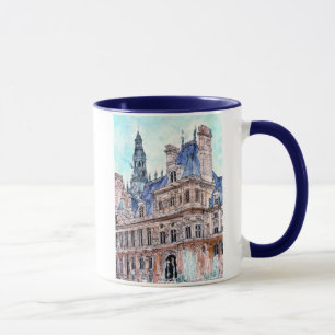 Destinations Watercolor Rustic Hotel de Ville Mug
