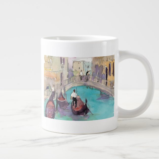 Destinations | Watercolor Venice Gondola Ride Large Coffee Mug (Right)