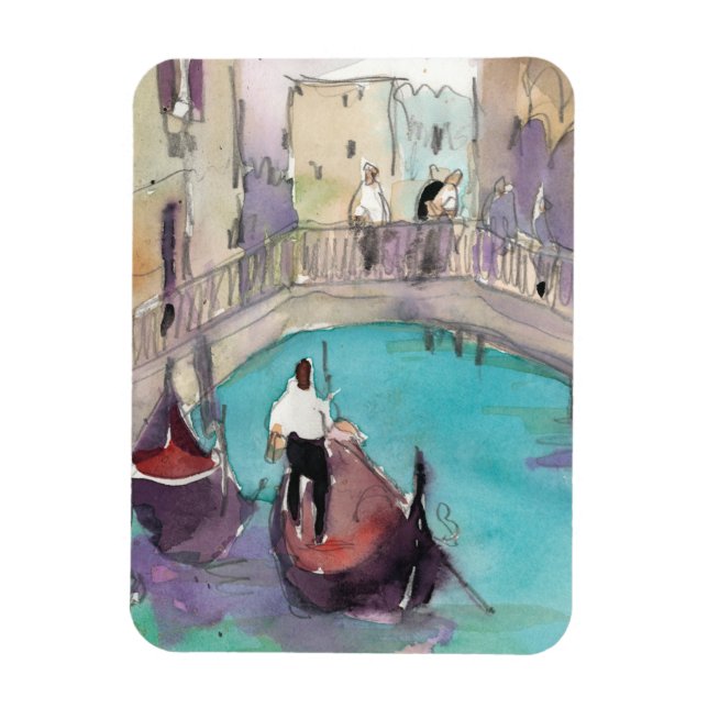 Destinations | Watercolor Venice Gondola Ride Magnet (Vertical)