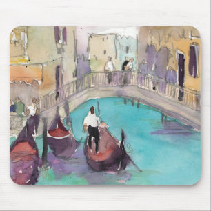 Destinations Watercolor Venice Gondola Ride Mouse Pad