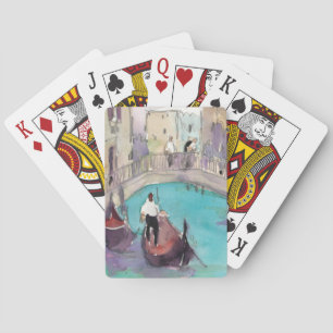 Destinations Watercolor Venice Gondola Ride Poker Cards